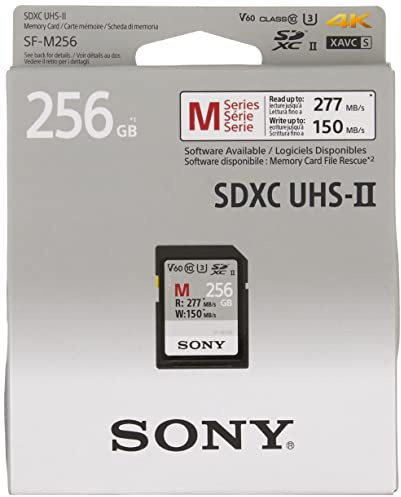 Sony SF-M256 256GB SDXC Speicherkarte UHS-II, V60, Class 10, bis zu 277MB/s Lesen, 150MB/s Schreiben – robust, Staub- & wassergeschützt, IP57