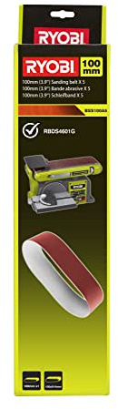 RYOBI Schleifbänder 100x914 mm BSS100A5, 5er Set für RYOBI Stand-Bandtellerschleifer 370W