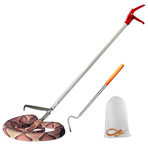 V-CHEETONG 150 cm Schlangenzange für Reptilien, Rassel, Schlangenfänger, professionelle Aluminiumlegierung, breite Backen, Werkzeug mit Schloss und komfortablem Griff