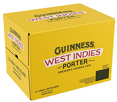 Guinness West Indies Porter Birra, Bottiglia - Pacco da 12 x 500 ml
