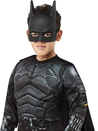 Rubies Máscara The Batman para niños y niñas, Media máscara moldeada, Unisex, Oficial Warner DC Comics para Carnaval, Halloween, Navidad y cumpleaños