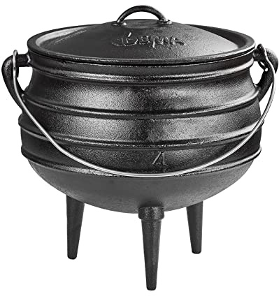 BBQ-Topf/Dutch Oven Schmortopf Gusseisen Topf 12 l für Lagerfeuer Feuerstelle