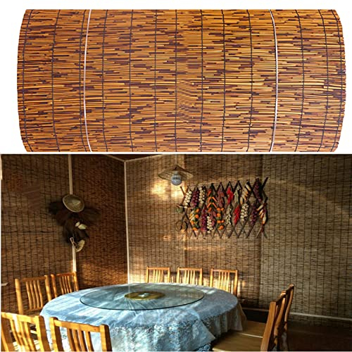 KDDFN Umweltfreundlicher Natürlicher Schilfrohrmatte,Sichtschutz-Schilfvorhang,Balkon-Schilfschutz,Reed-Gartenzaunteiler,UV-beständiger Geländerzaun,Anpassen (120x600cm/3.9x20ft)