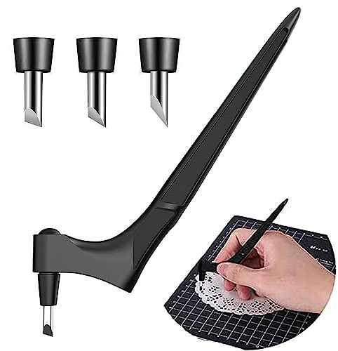 Neue Craft Schneidwerkzeuge, Verbessere Schneidewerkzeug 360 Grad Präzisions Edelstahl Bastelmesser mit 3 Ersatzklingen（15°/30°/45°）Handwerkszeug Set für Handwerk Scrapbooking Modellbau