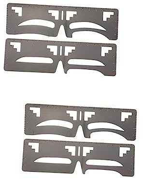POPETPOP 4pièces Pochoir à Sourcils Avec Règle De Mesure Outil De Design Pour Maquillage Kit Pratique Pour Sourcils Symétriques Et Équilibrés