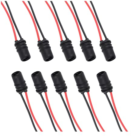 CGEAMDY 10 Pièces T10 Connecteur De Douille, Voiture Cale Ampoule Douille, Auto Douille Support de Lampe Connecteur for Voiture Camion, Prise en Caoutchouc Ampoule Câbles Fil Pour Phare Voiture