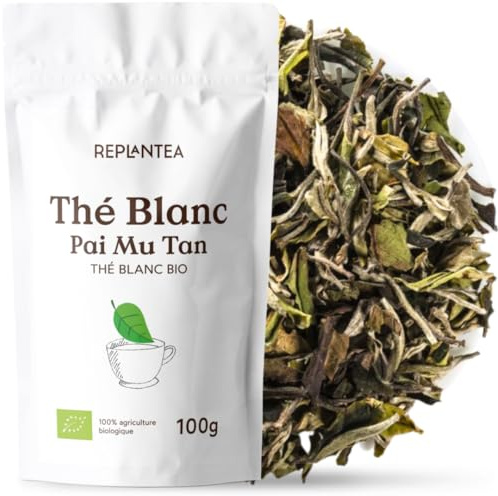 THÉ BLANC BIO 100g (50 Tasses) | Bai Mu Dan Thé Blanc | White Peony Tea REPLANTEA
