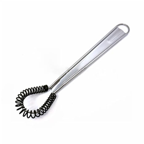 1 pièce en acier inoxydable, compatible avec les œufs de cuisine à ressort magiques, les sauces, les outils de batteur à œufs, les accessoires de cuisine (couleur : argent) (noir brillant)