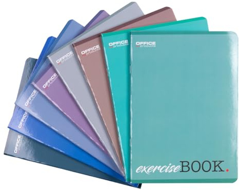 Office-produkter skolhäftapparat/format A5 60/60 ark rutigt/blandade 8-pack – 8 stycken/förpackning motiv sorterade/för unga människor barn/med kant/vita kort/blå rutig