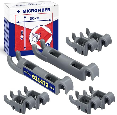Satz Lager Haken 0061172 611472 für Unteren Spülmaschinenkorb für Bosch für Siemens 8 Stück Geschirrspüler Korb Ersatzteile - Kit Enthält ein Microfasertuch - MONTERAL