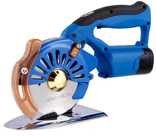 ZHJOPP Taglierina Elettrica Rotante per Tessuti, Forbici Elettriche Senza Fili da 100/110/125 mm per Tessuti, Pelle, Moquette (110mm)
