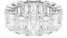 Swarovski Matrix Vittore ring, Baguette cut, Vit, Rhodium pläterad, 55