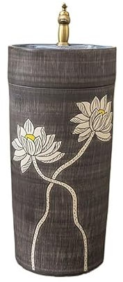 NEBE Lavandino Bagno Lavabo a Colonna in Ceramica Lavabo for Bagno di casa Lavabo for Giardino Esterno Lavabo da Appoggio