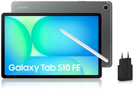 Samsung Galaxy Tab S10 FE, Tablette Android 5G 10.9 256 Go, S Pen inclus, Certification IP68, Gris Anthracite, Chargeur Secteur Rapide 25W Inclus, Version FR