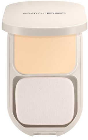 Laura Mercier Real Flawless Feather Matte Powder Foundation - Leichte bis mittlere Deckkraft, 16 Std. farbechter Halt, Feuchtigkeit & Glanzkontrolle, schwereloser Kompaktpuder, mit Hyaluronsäure
