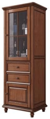 ADERFETBI Bar Cabinet Nordic Solid Wood High Cabinet Bookcase Simple Single Door Wine Cabinet Retro Side Cabinet Furniture Storage Cabinet Wine Rack