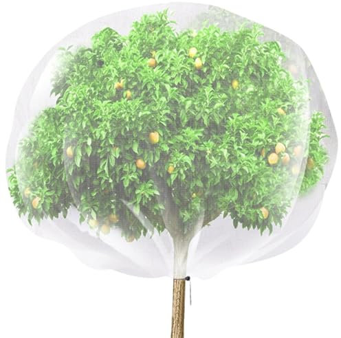 TYXHXTF Filet Anti Insecte, Filets de Protection pour Arbres Fruitier et Jardin, Réutilisable Maille Fine avec Cordon de Serrage, pour Protéger Les Plantes en Pot