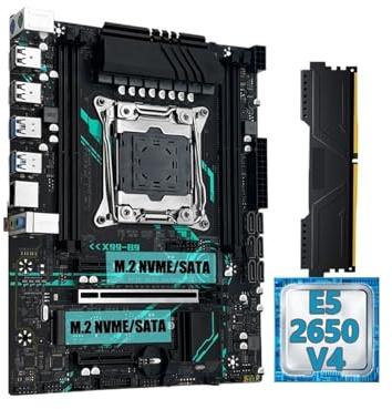 Scheda madre X99 B9 con processore CPU opzionale LGA2011-3 Xeon E5 2650 V4 e memoria RAM ECC DDR4 da 16 GB, M.2 NVME SATA M-ATX(Motherboards)