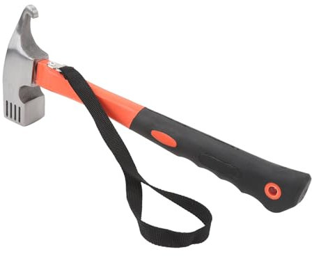 UPALDHOU Camping Hammer Tent Hammer Mallet Tent Stake Remover with Anti-Slip Rubber Handle Hanging Rope and Eagle Beak Claw Head for Home Outdoor Hiking Kit (Orange)