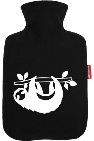Huuraa Wärmflasche Faultier Silhouette Geschenk | Veloursbezug Geschenkidee mit Motiv Auslaufsicher mit waschbarem Bezug