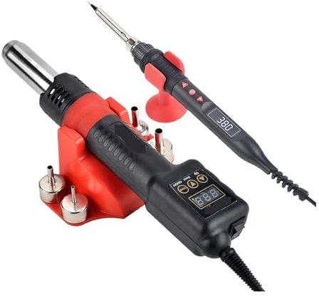 Micro Hot Air Gun 750W Lödning Svetsning Omarbetningsstation LCD Digital Display Allt-i-ett Värmepistol BGA IC Lödverktyg Effektiv Precision