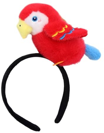 ZEPFJHE Stilvoller Anime-Vogel-Haarreif, bezaubernder Papageien-Blickfang, Kopfbedeckung, grüne Kopfbedeckung für Halloween, Cosplay, Rolle, violetter Vogel, Haar-Accessoire