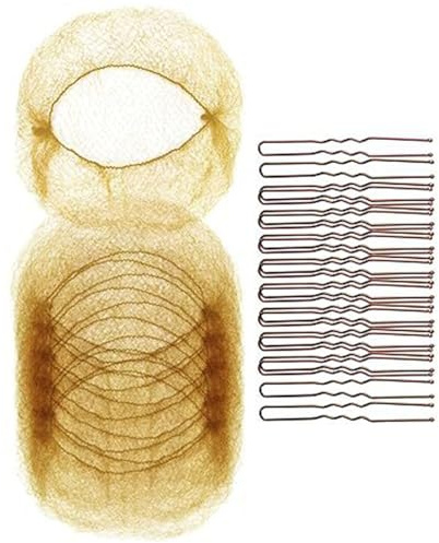 Haarnetz für Dutt, U-förmige Nadeln und unsichtbare elastische Kanten, Netz, Haarnetze für Tanzmacher, Schlafnetz, 20 Stück
