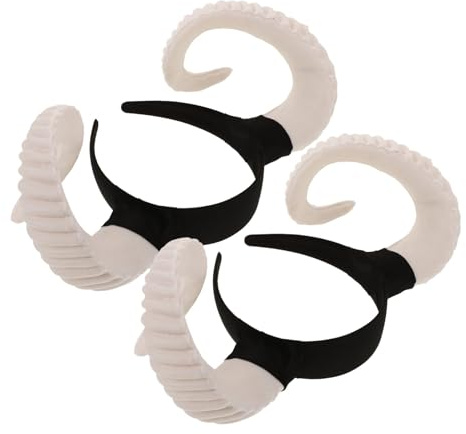 CLISPEED 2pcs Realistic RAM Horns Headband Lightweight Soft Animal Cosplay Costume Accessory for Men Women Halloween Parties and Themed Photo Props