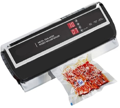 Selladora al vacío, Máquina Selladora Al Vacío MS175, Acondicionamiento De Alimentos Húmedos Para Bolsa Plástico Profesional Casera,para conservar carne, pescado, frutas y verduras
