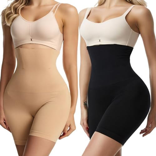 ADUDVLO 2 Pack High Waist Tummy Control Shorts for Women – Shapewear Tummy Control Body Shaper Knickers