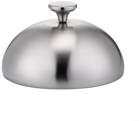 Vasiumic Stainless Steel Dome Steak Lid Food Cover for Indoor Outdoor Cooking, Rust-Resistant Plate Dish Dome with Heat Retention for Steaming Vegetables, Melting Cheese, Evenly(26CM)