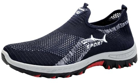 Sneaker Herren Komfort Slip On Atmungsaktive Mesh-Freizeitschuhe Atlacoast Anti-Rutsch-Wanderschuhe Leichte Turnschuhe Extra Weit Laufschuhe Joggingschuhe rutschfest Komfort