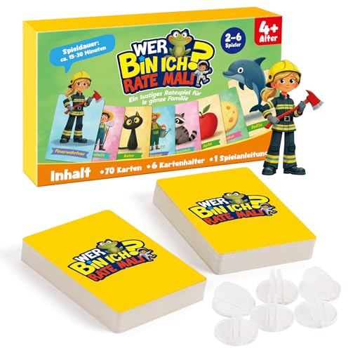 Broytain Wer Bin ich? Spiel für Kinder & Familien, Ratespiel-Klassiker für Kinder ab 5 Jahren, Spiele ab 4, 5, 6, 7, 8, 9 Jahre, Ostergeschenke Kinder, Outdoor Spiel