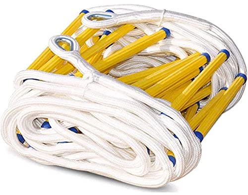 Fire Escape Rope Ladder - Flame Resistant Ladder for & Balconies, 1-3 Storeys, Includes Carabiners, 25M (82Ft) Long, Emerncy Safe Solut