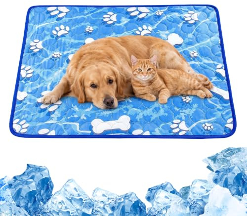 OAUEOR Tapis Rafraîchissant pour Chien et Chat avec Tissu en Soie de Glace