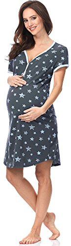 Italian Fashion IF Nattlinne För Kvinnor Ammande Nattlinne Gravid Graviditet Sovkläder Gravidmode Med Fullängds Knappslå Födelseskjorta För Gravida Kvinnor
