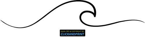 CLICKANDPRINT Aufkleber » Wellensilhouette, 20x3,9cm, Schwarz • Dekoaufkleber/Autoaufkleber/Sticker/Decal/Vinyl