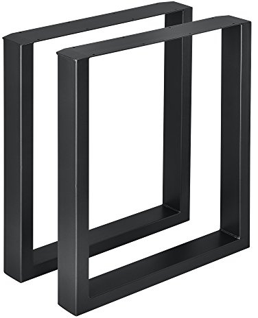 [en.casa] Esstischgestell Makers 2er-Set Couchtischgestell Bankgestell Tischbeine Stahl pulverbeschichtet viereckig Schwarz 60x72cm