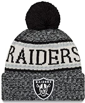 New Era ONF18 Sport Knit Bommelmütze Oakland Raiders Schwarz, Size:ONE Size