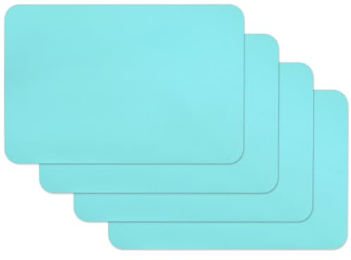 Venilia Tischset Platzset für Esszimmer Uni Himmelblau 4er Set abwischbar Polypropylen, lebensmittelecht, 45 x 30 cm, 4 Stück, 59041