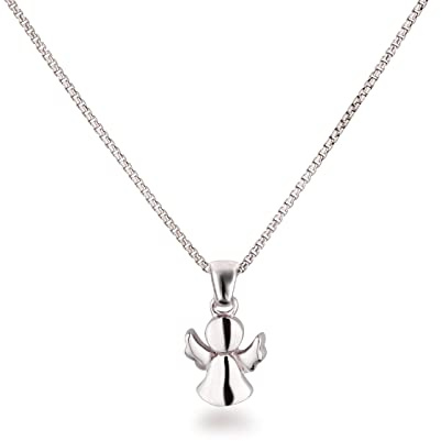 Schöner-SD Collar con colgante de ángel pequeño, plata 925, ángel de la guarda, colgante con cadena, 15mm (Anhänger) / 38-43cm (Kette), Plata de ley, No es una piedra preciosa