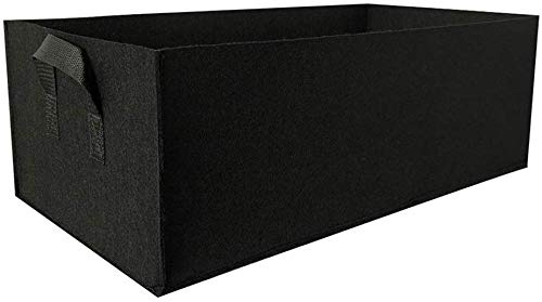 Pflanztasche aus Filz für den Garten, rechteckig, Pflanzbeutel, Vliesbehälter, Pflanzbeutel, Blumen, Wurzelpflanzen, für drinnen und draußen, Garten, Gemüse, Schwarz , 150cmx60cmx20cm
