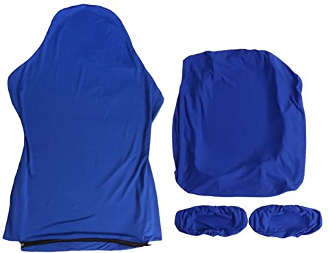 Funda elástica giratoria para silla de carreras de juegos, funda de asiento extraíble y lavable con 1 par de fundas para reposabrazos para silla de oficina, silla giratoria (azul)