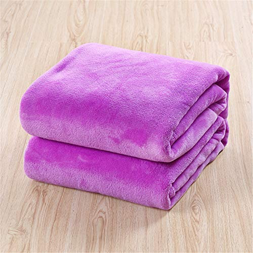 WWYL Flanelldecke, Sofadecke mit superweichem flauschigem weichem Flanell-Fleece, Mittagspause Klimaanlage Coral-Fleece Nickerchen Decke (180 x 200 cm, Violett)