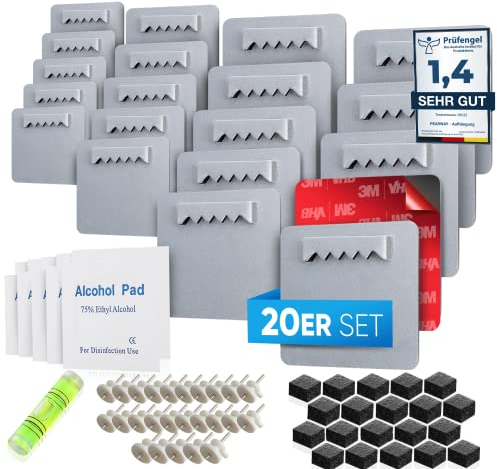 PEARWAY Bilderhaken Selbstklebend extra stark I ORIGINAL 3M Kleber I Bilder Aufhängen ohne Bohren I Bildaufhänger Selbstklebend für Acrylglasbilder I Klebehaken Bilder I Bild aufhängen ohne bohren
