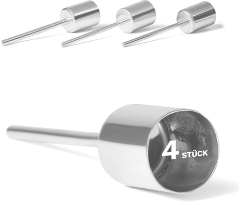Novaliv 4X Stabkerzenhalter Silber I Kerzenpick 10 x 2,5 cm Kerzenstecker für Stabkerzen I Kerzenpin Adventskranzdekoration Kerzenleuchter I Dekoration Weihnachten