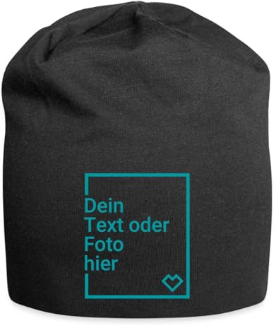 Personalisierte Jersey-Beanie selbst gestalten mit Foto oder Text | Unisex Jersey-Beanie mit Foto, Text oder Namen personalisieren.