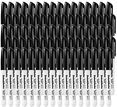 Dabo&Shobo Low Odor Dry Erase Markers, Fine Tip, Bulk Pack of 80, Black Whiteboard Markers, Suitable for School, Office, or Home