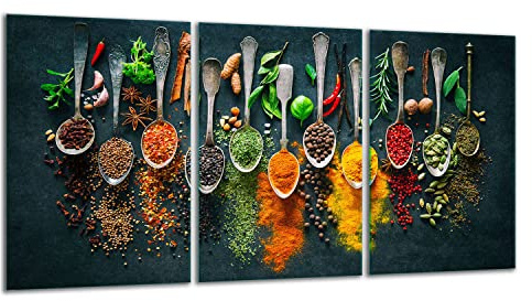 TMK ArtDeko Herdabdeckplatte 3 Teilig 30x52 cm - Spritzschutz Herdabdeckung – Herdschutz aus Sicherheitsglas – Robust, Hygienisch & Rutschfest– Schutz für Induktion, Ceran, Gas & Elektro