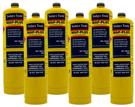 Map Plus Gas Disposable Cylinder Bottle 400g Cartridge for Blow Torch Jet Burner Torch Tools Plumbing Canisters for Plumbers Soldering Torch (6)